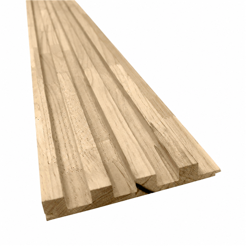 Unfinished wood slat wall panel sample