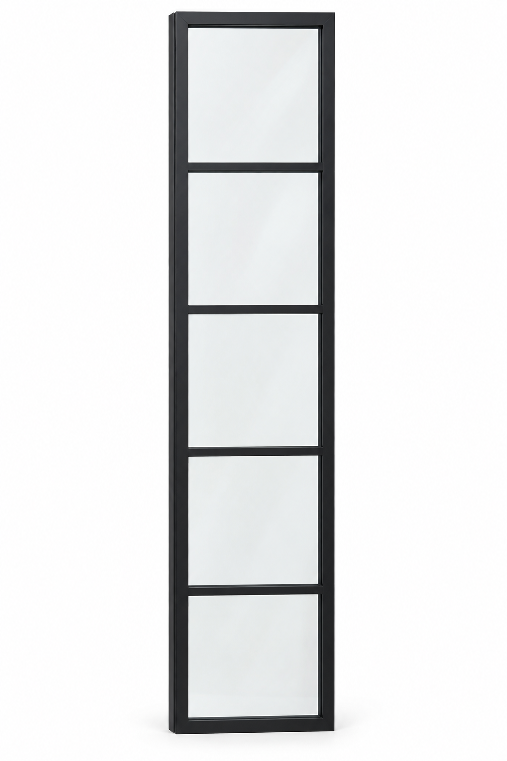 5 Lite steel sidelight, 1 columns by 5 rows, black frame on a white background
