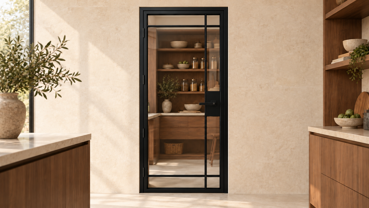 7 Lite Edgeline single interior steel door with included keyed lever – pantry