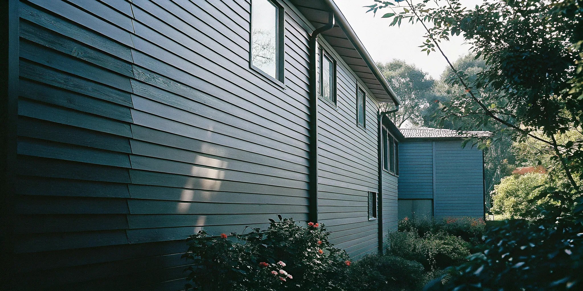 A modern home's exterior featuring one of the best materials for durable shiplap siding.