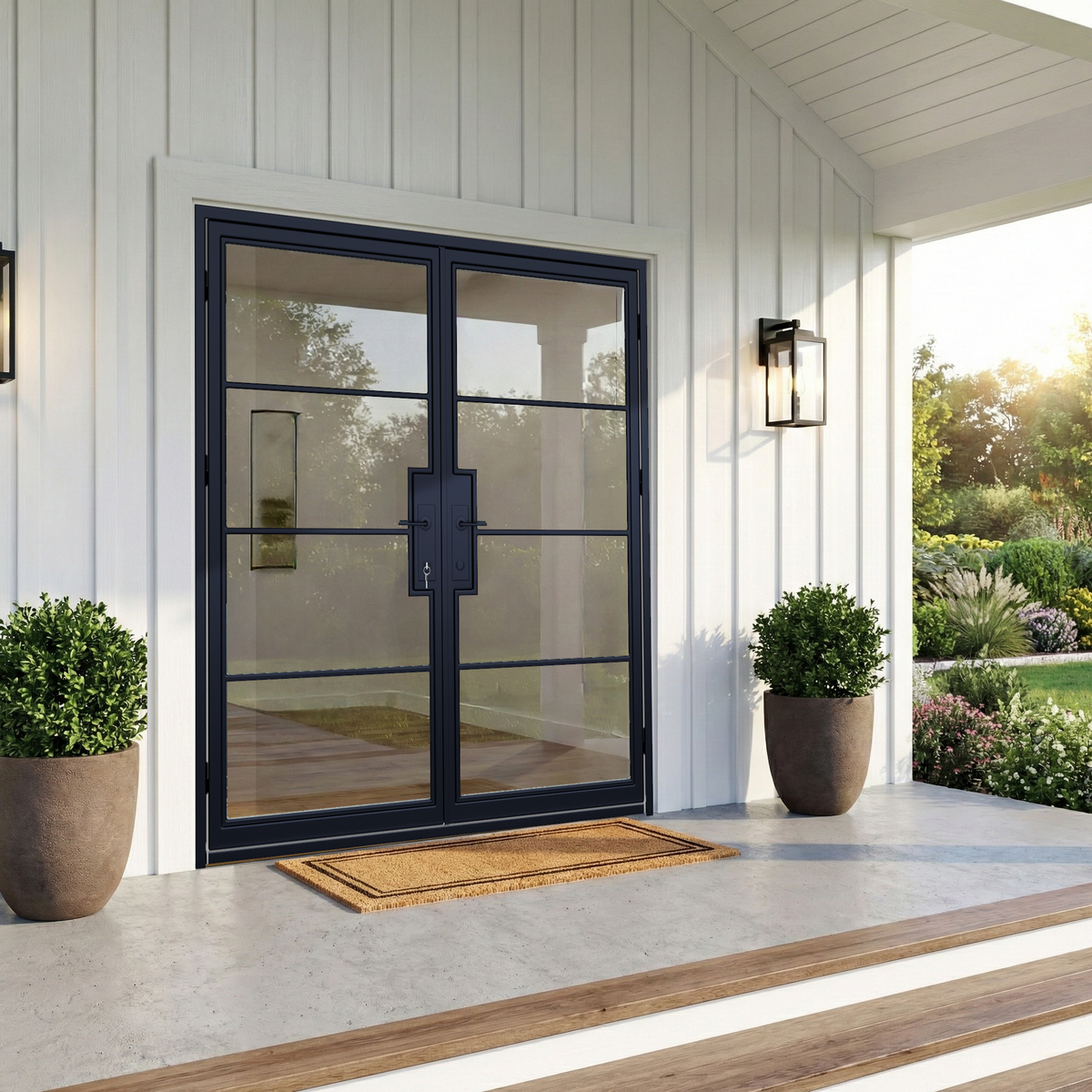USA Builders Depot 4 Lite double steel entry door for steel door sizing guide