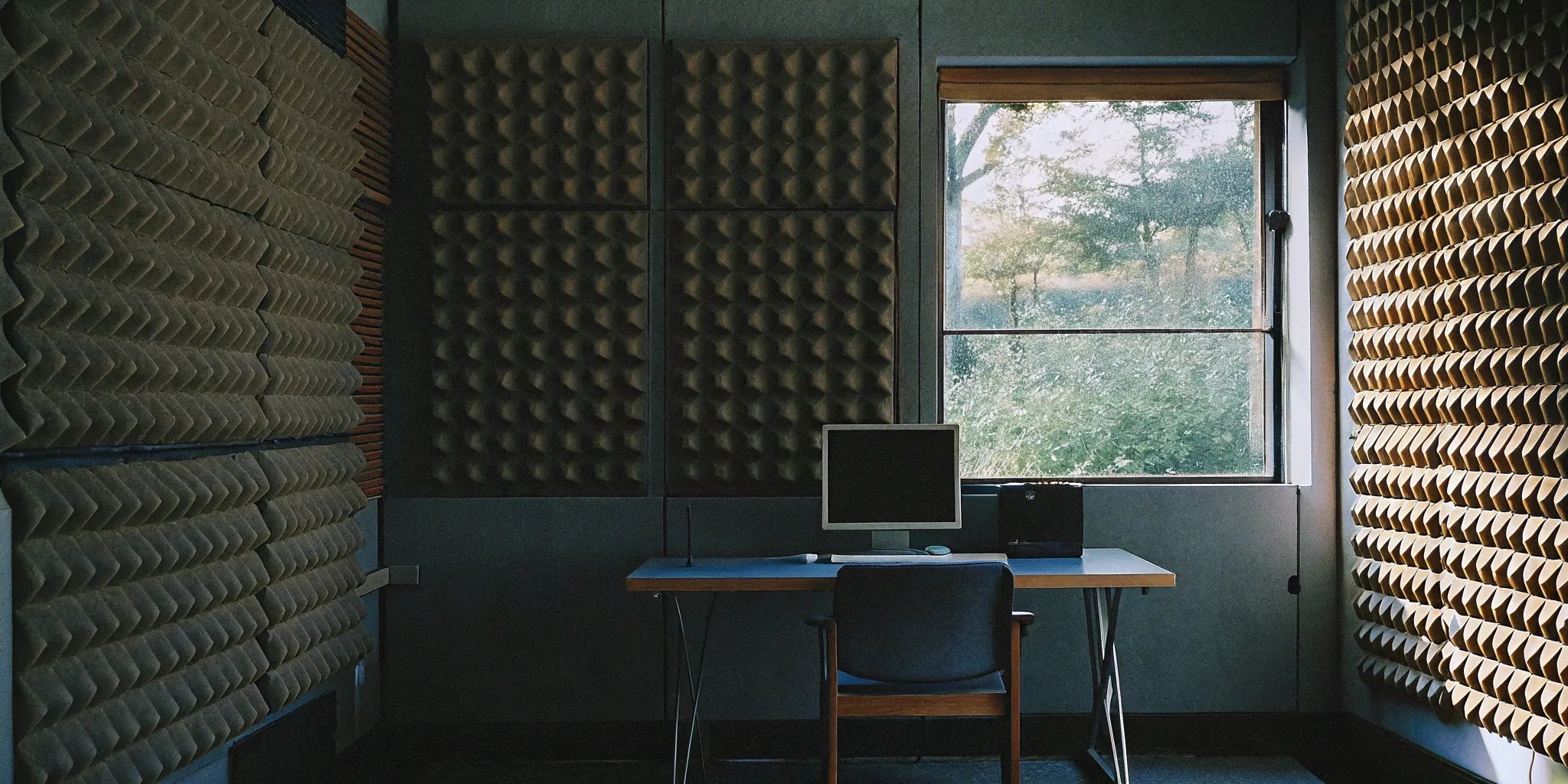Acoustic wall paneling installed in a modern office to absorb sound and improve focus.