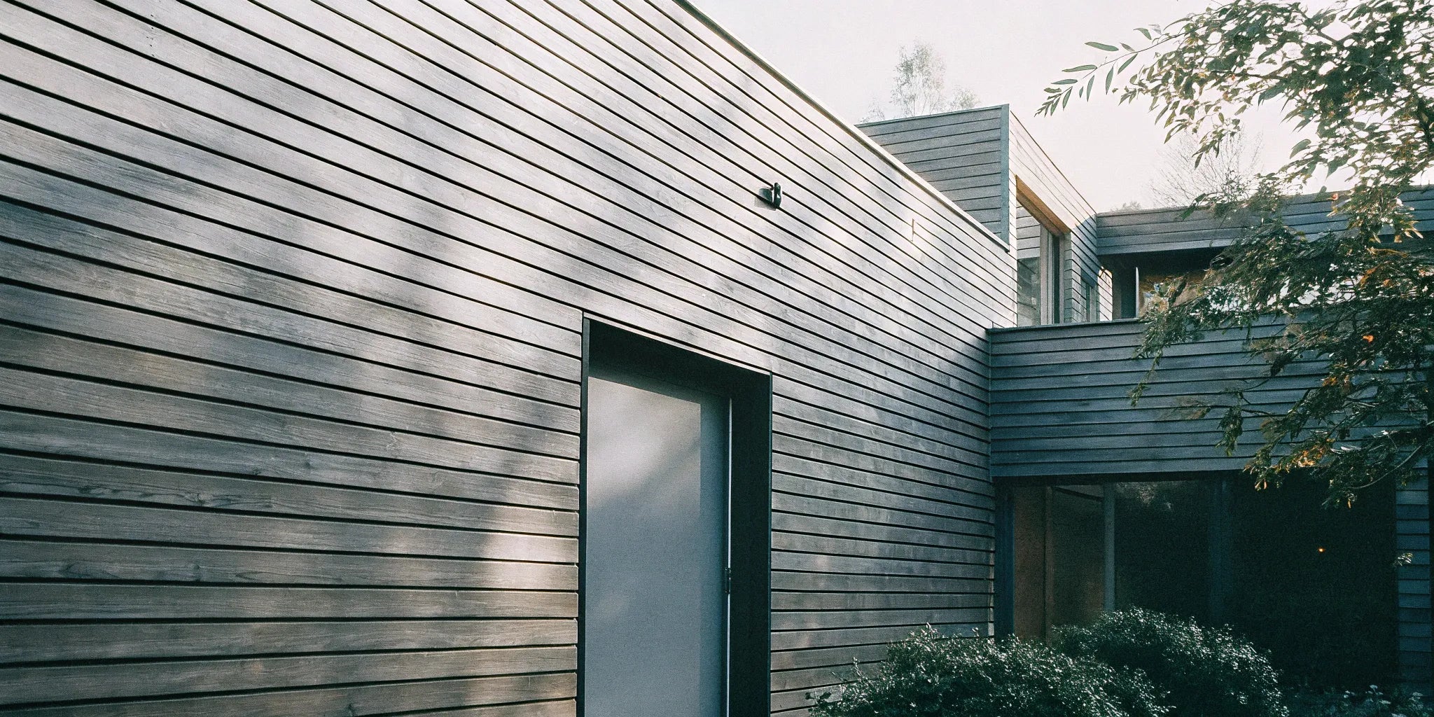 Composite wall cladding on the exterior of a modern home.
