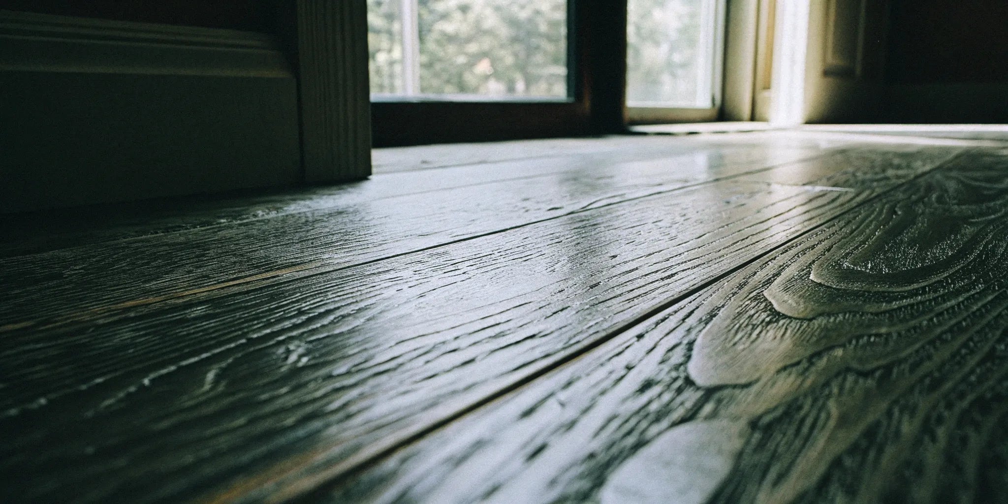 Engineered hardwood flooring cost per square foot shown in a sunlit room.