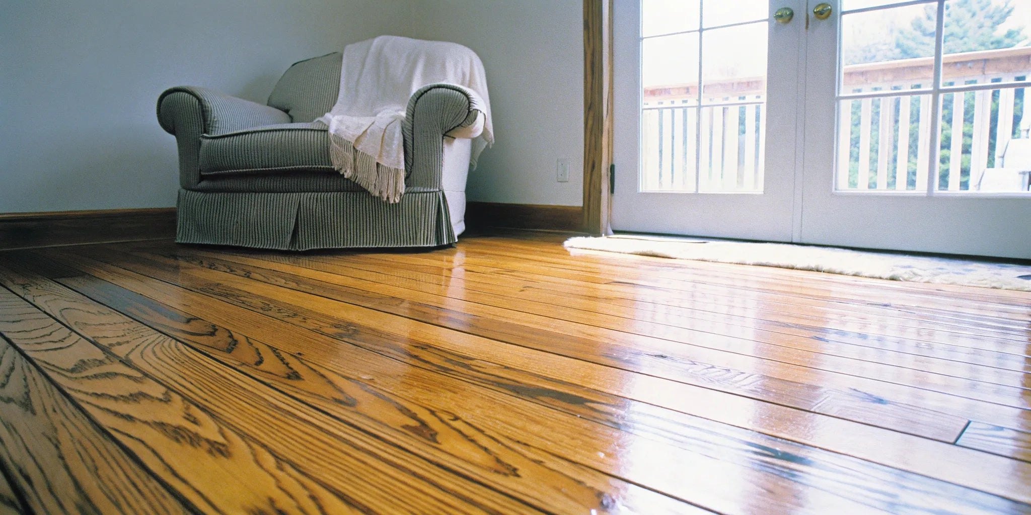 Oak hardwood flooring.