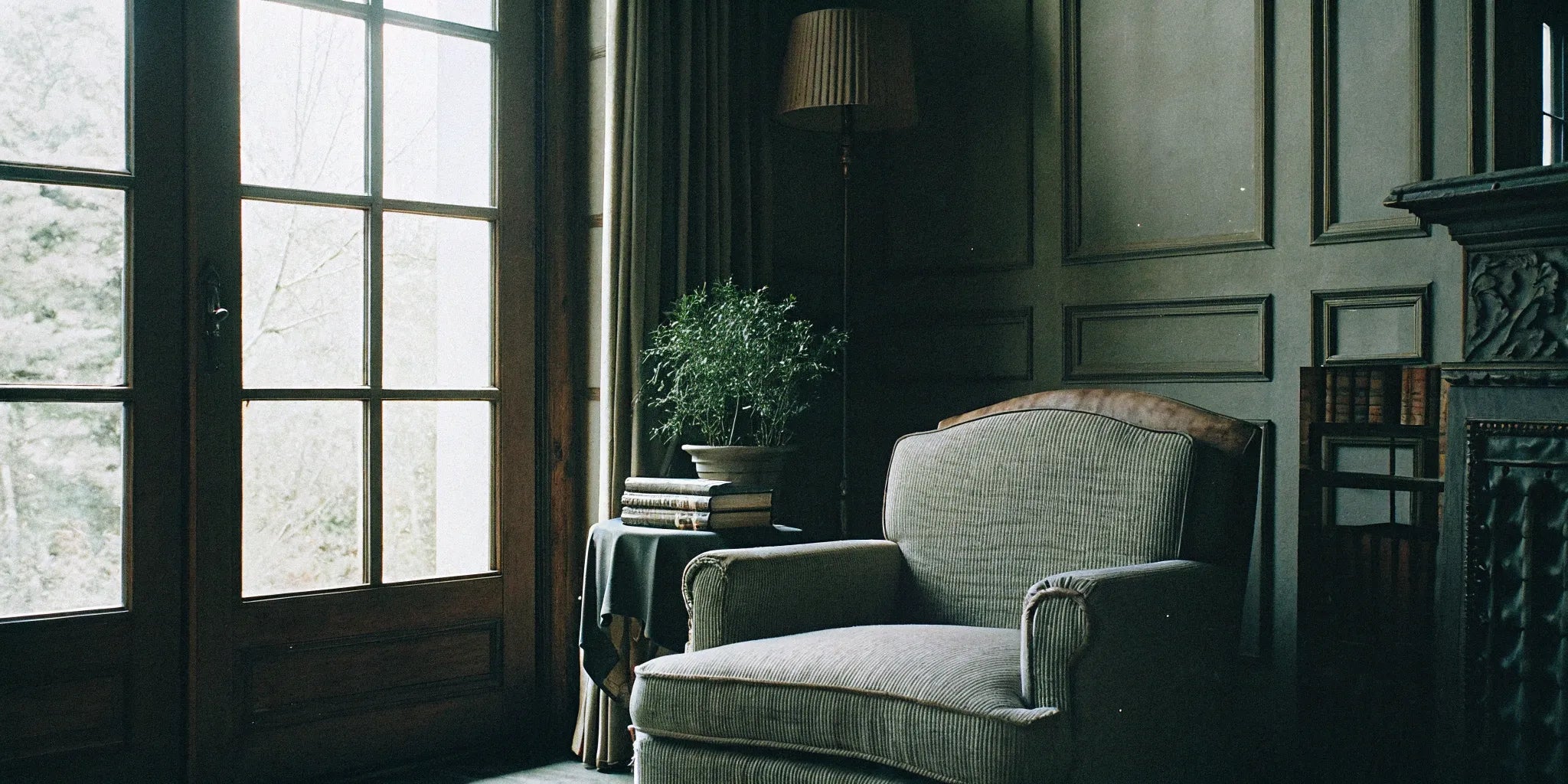 PVC wood panels create a stylish wall in a cozy living room.