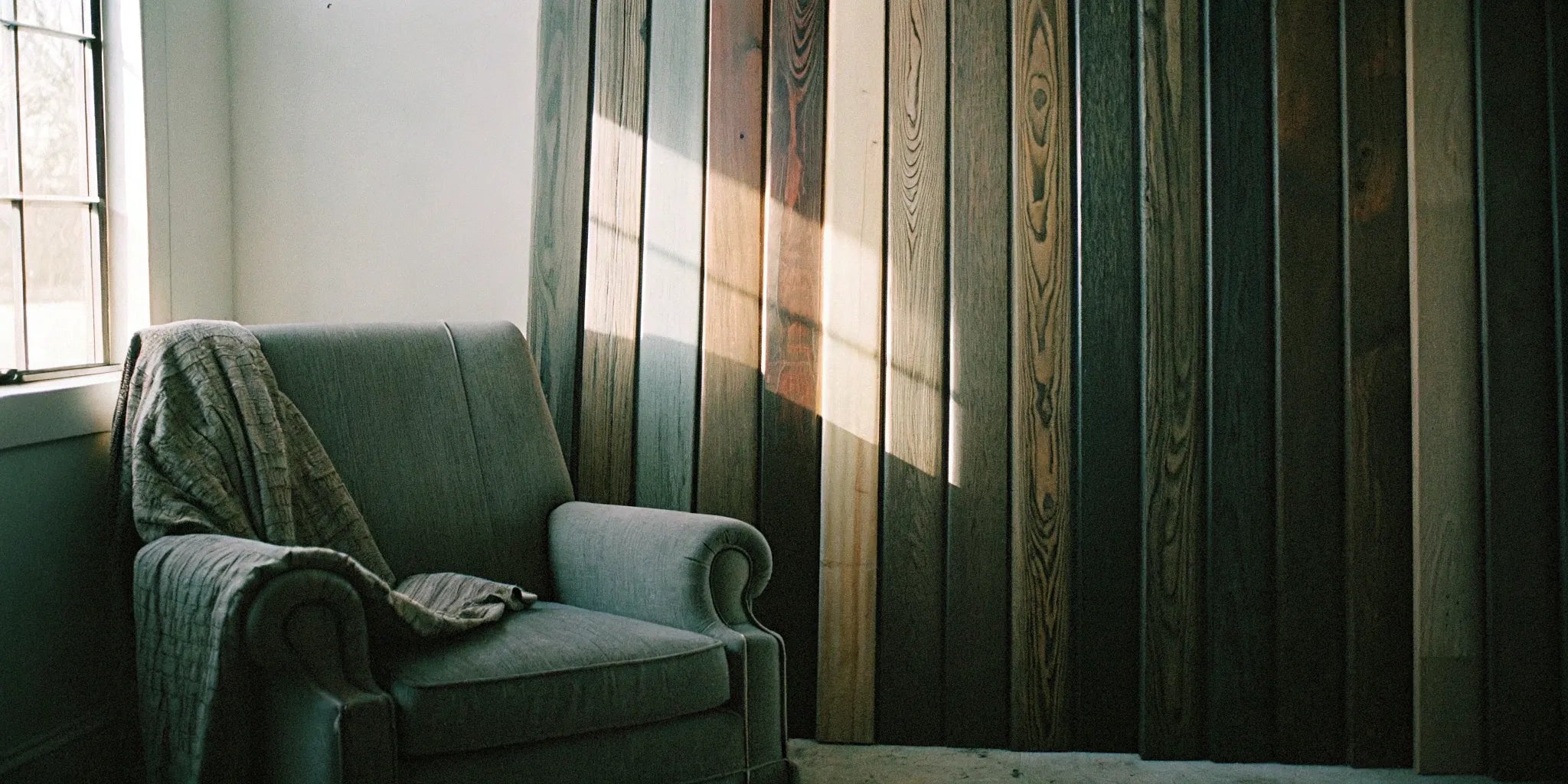 Interior wood wall panels add warmth to a room.