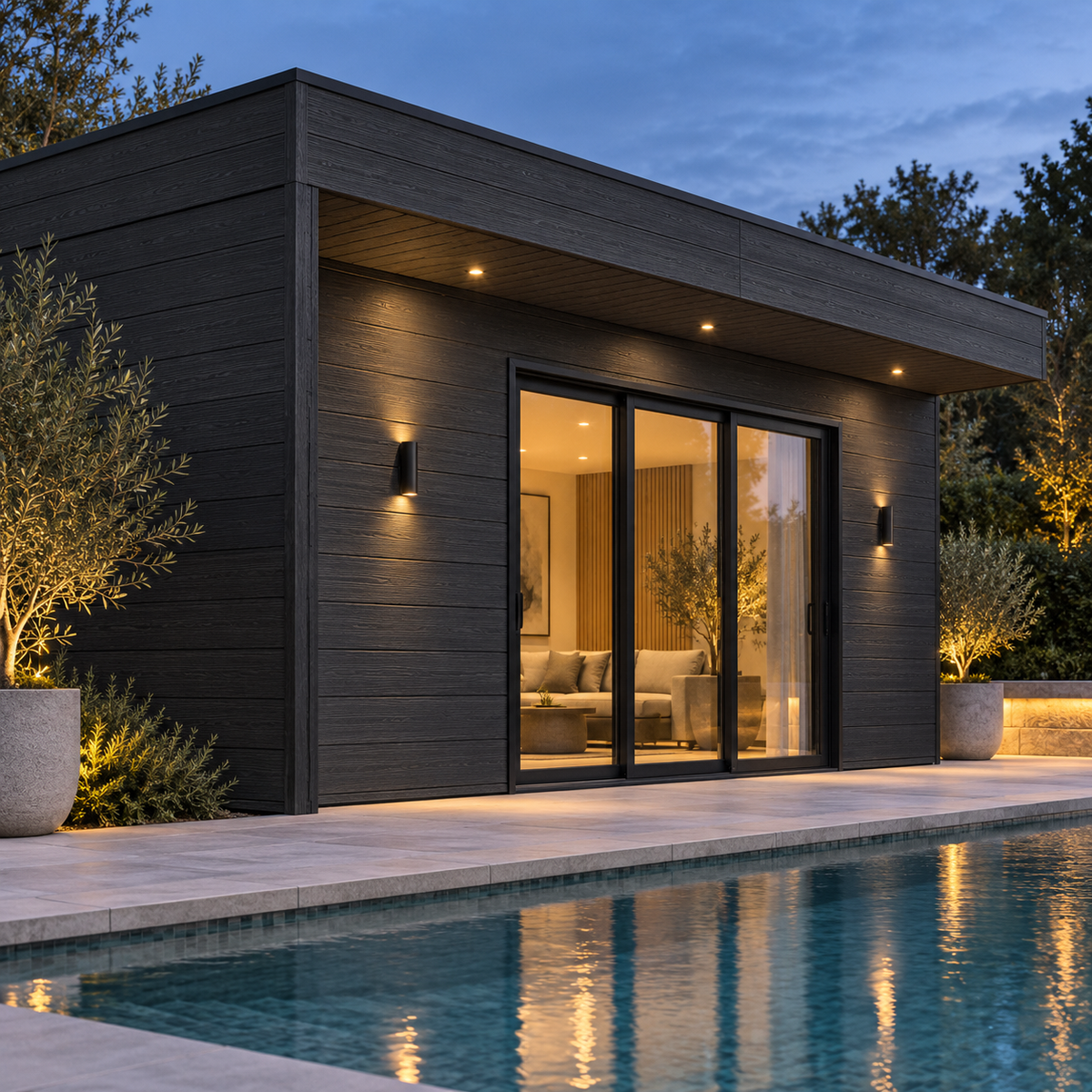Exterior Shiplap Cladding Wall Panel, Black/Charcoal