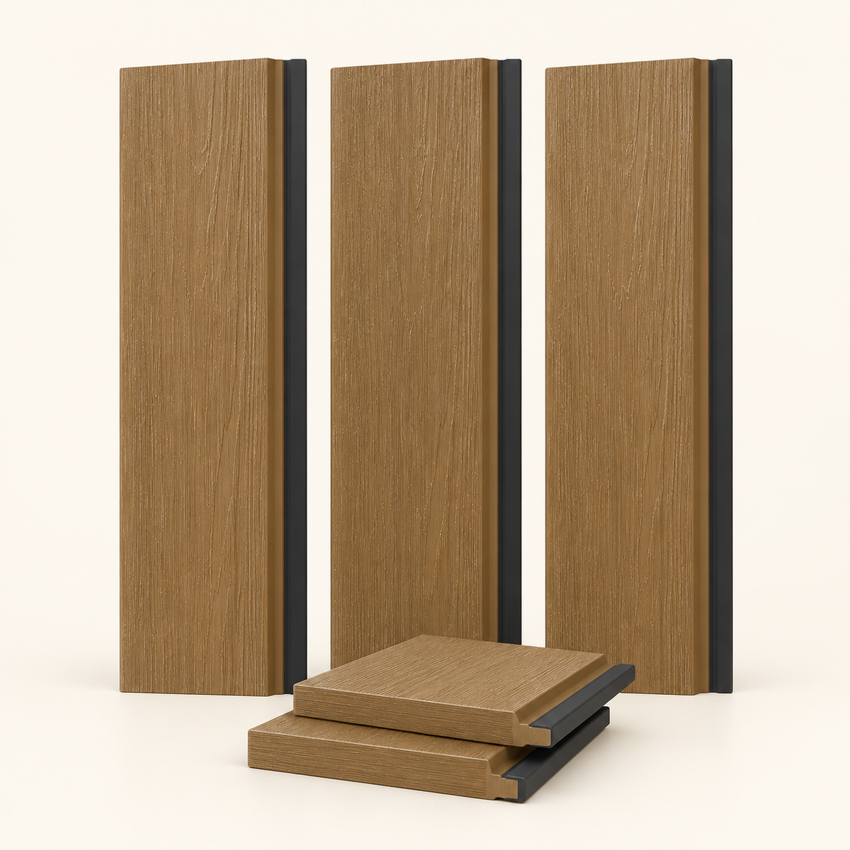 Exterior Shiplap Cladding Wall Panel, Brown Teak