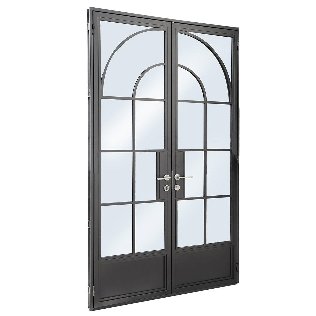 Cuivre classic double steel door with copper handle, 60x96"