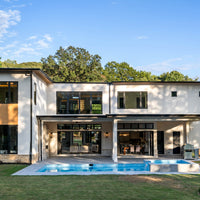 Home with fiber cement boards