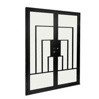 Cuivre Modern Double Steel Door With Copper Handle