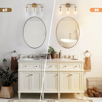 Cagliari Vanity Light – Sophisticated Brass Finish with Clear Glass Shades