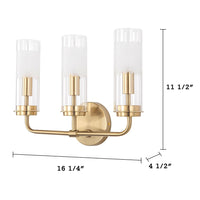 Cagliari Vanity Light – Sophisticated Brass Finish with Clear Glass Shades