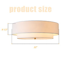 image of World Dome Wide Semi-Flush Drum Ceiling Fixture (22")