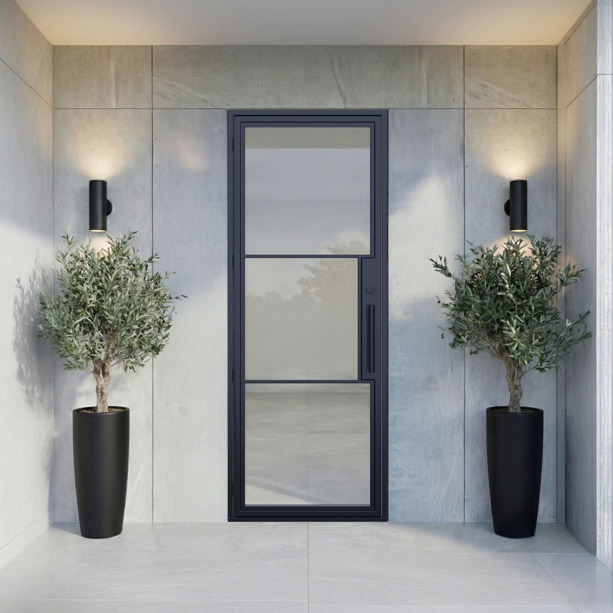 3 Lite Modern Single Steel Door image