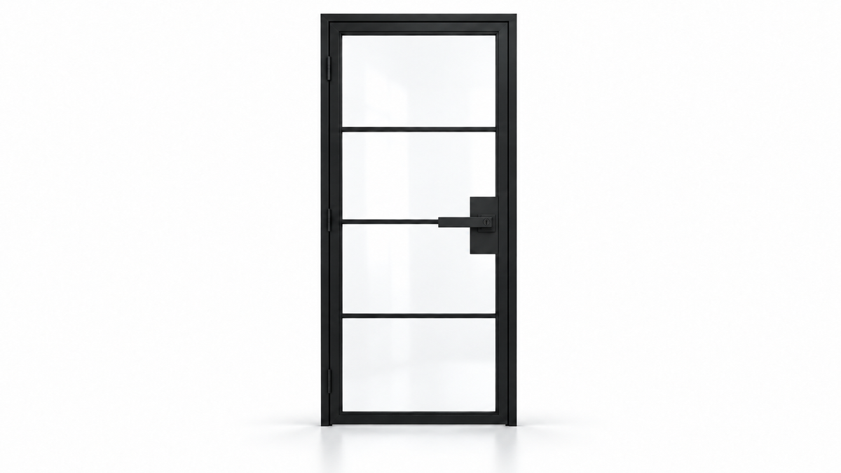 USABD 4 Lite clear glass interior French door with horizontal dividers — studio view
