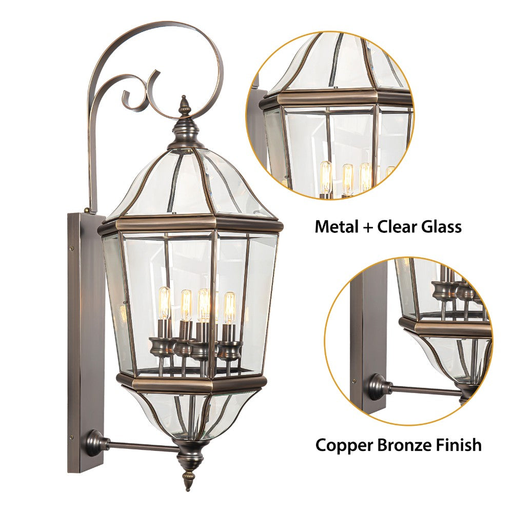 Bromley Copper Finish Outdoor Light Fixture (36")