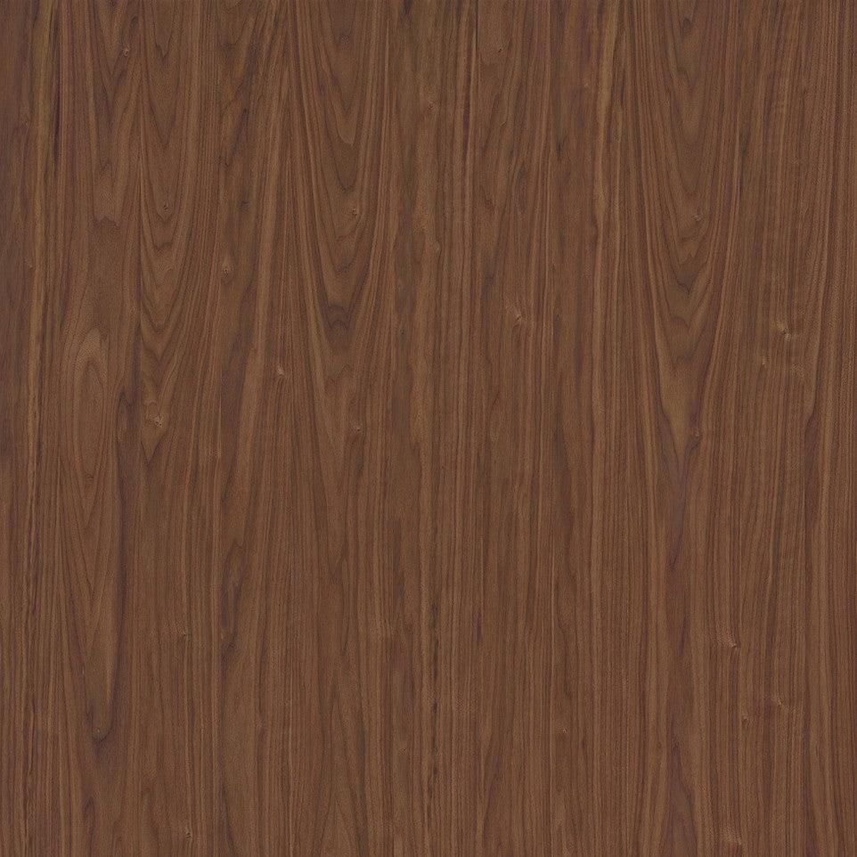 Natural veneered, black walnut with cathedral grain