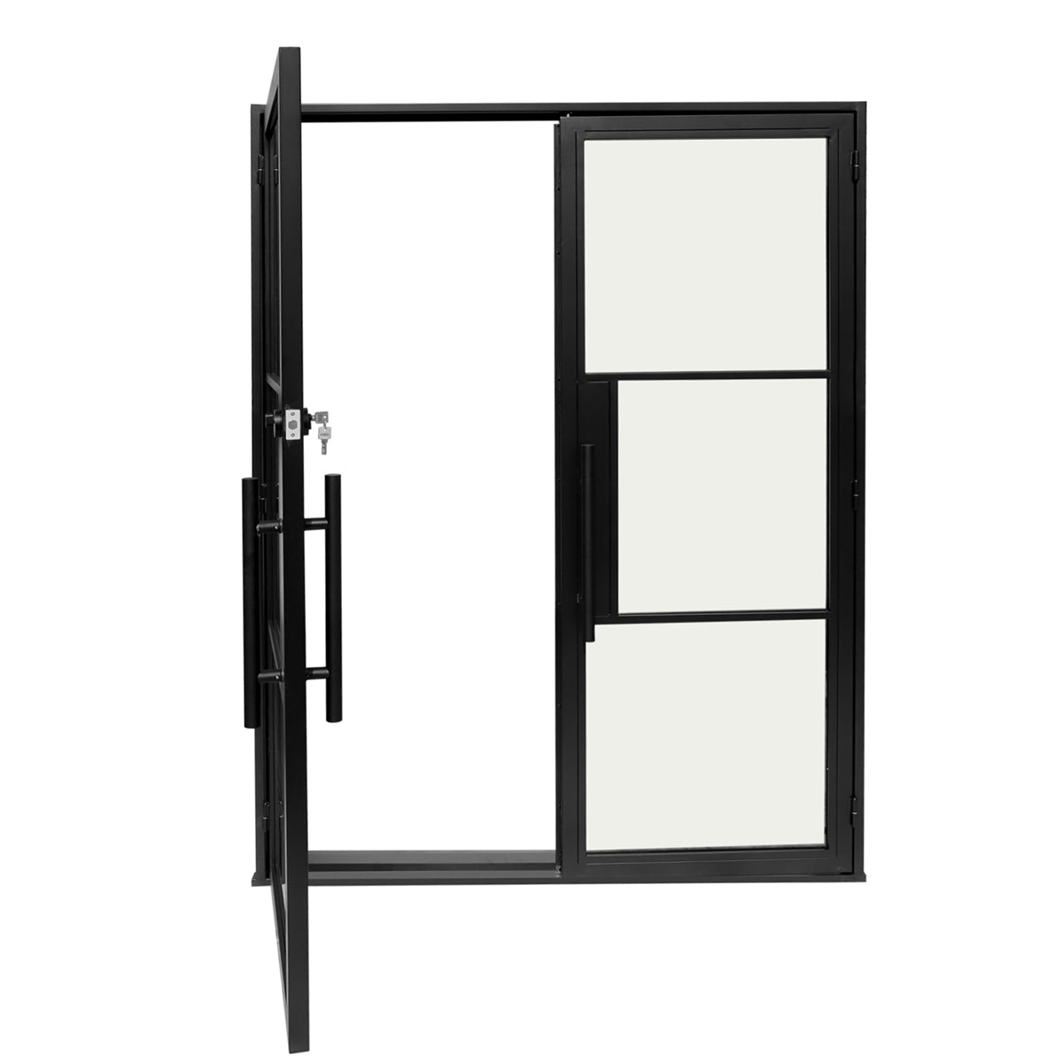 3 Lite double steel door, 60x80"