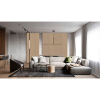 Natural Veneered Wall Panel Elm with Gray Cathedral Grain Living