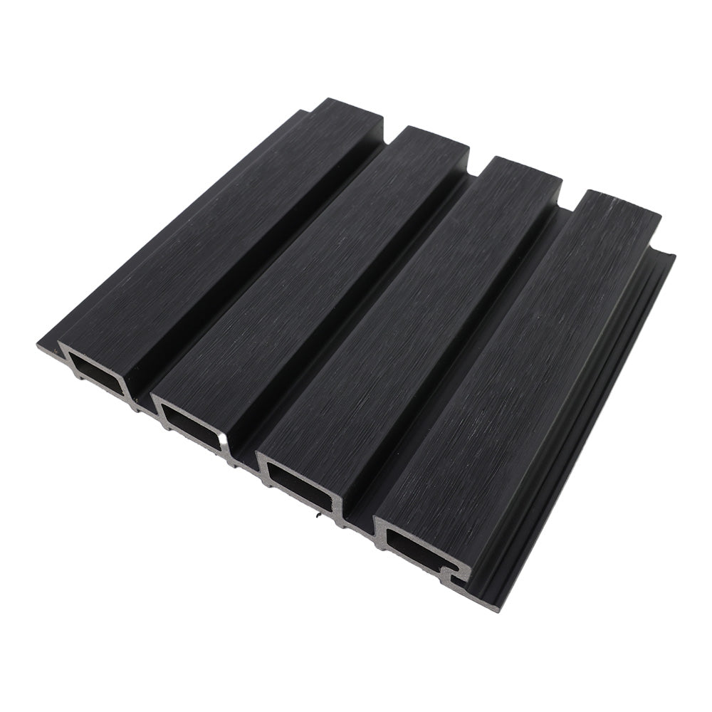 Exterior Fluted Slat Wall Panel, Bharcoal/Black