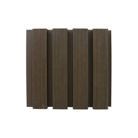 Exterior Fluted Slat Wall Panel in Brown Walnut