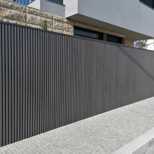 Exterior Fluted Slat Wall Panel, Ash Gray