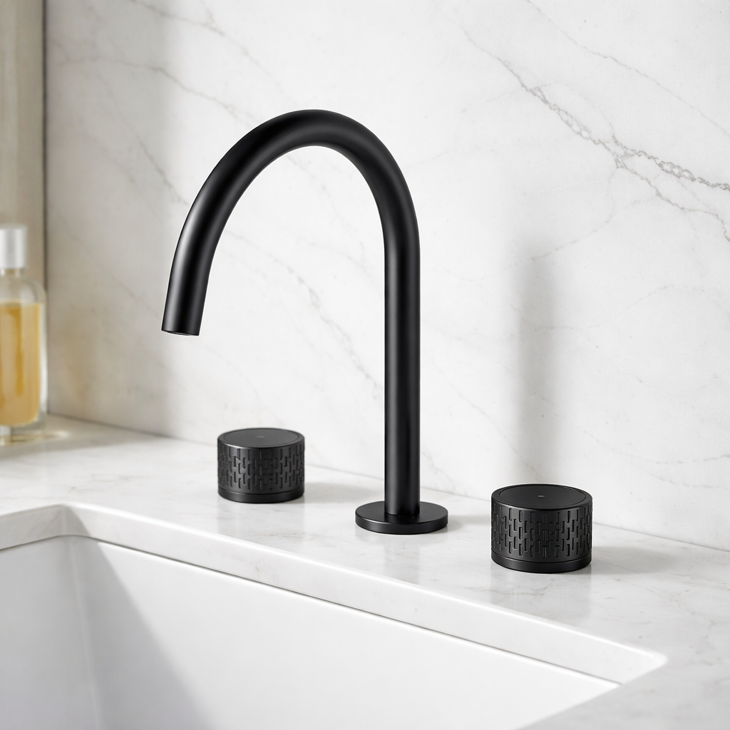 Dilusso Lexia 1.2 GPM Widespread Bathroom Faucet, Matte Black