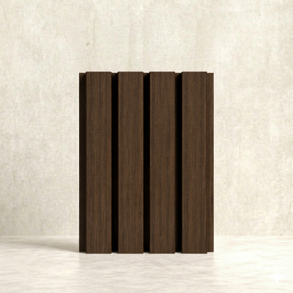 Exterior Fluted Slat Wall Panel, Brown Walnut