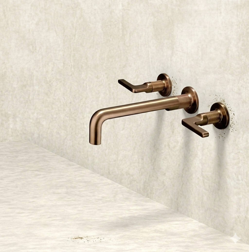 Dilluso Adia Bathroom Lavatory 3-hole Widespread Sink Brass Faucet