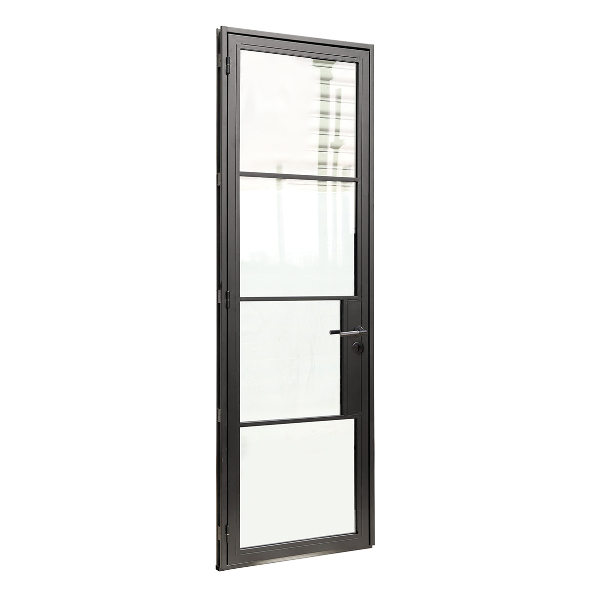 4 Lite modern single steel door, 36x80"