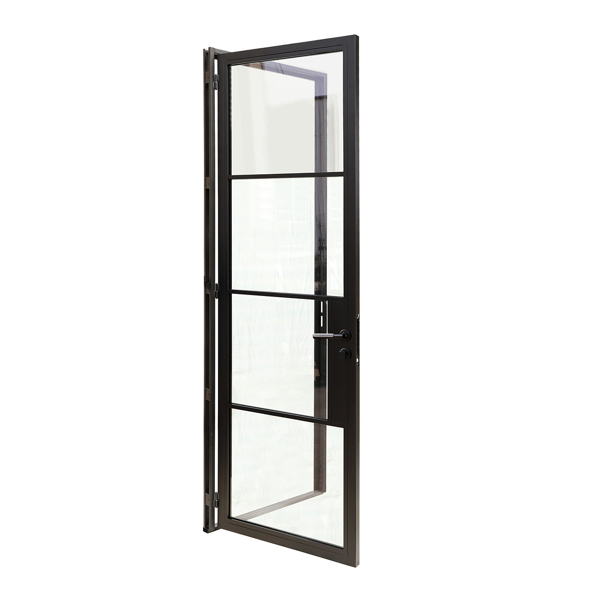 4 Lite modern single steel door, 36x80"