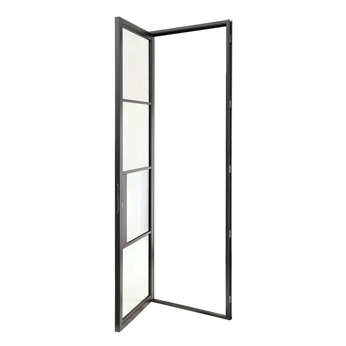 4 Lite modern single steel door, 36x80"