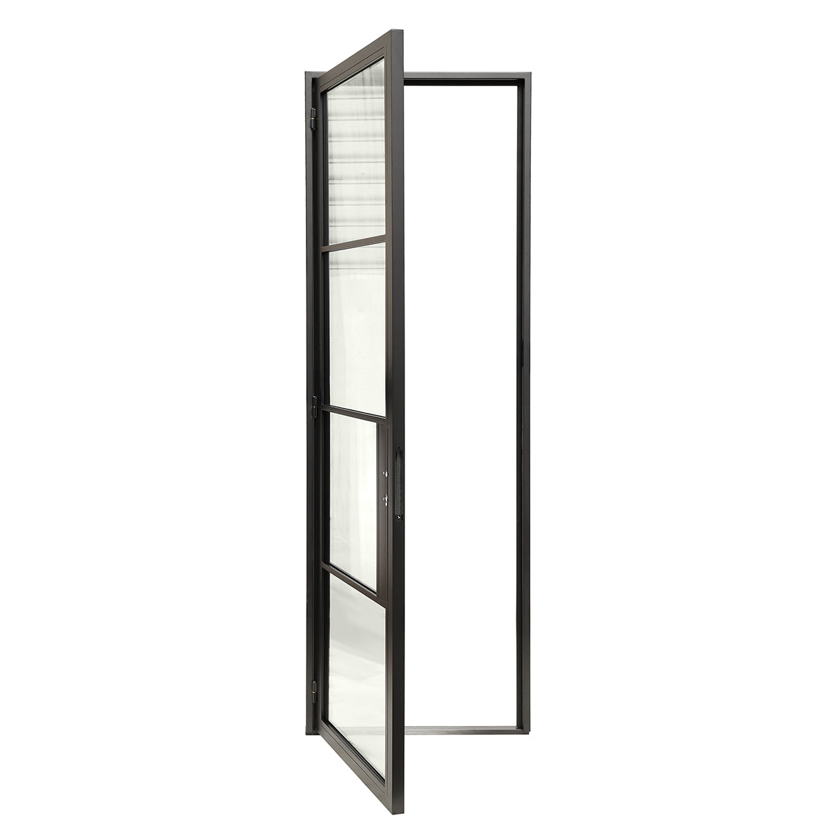 4 Lite modern single steel door, 36x80"