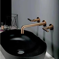 Dilluso Adia 3-Hole Widespread Sink Faucet black basin