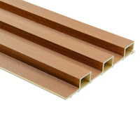 Image of WPC Fluted Slat Wall Panel in Sandalwood