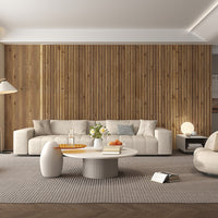 Image of WPC Fluted Slat Wall Panel in Teak