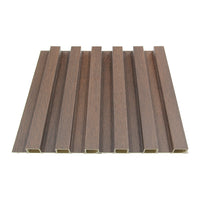 WPC Fluted Slat Wall Panel in Wood Dark image 3