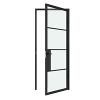 High Quality 4 Lite Modern Exterior Single Steel Door, 36x96"