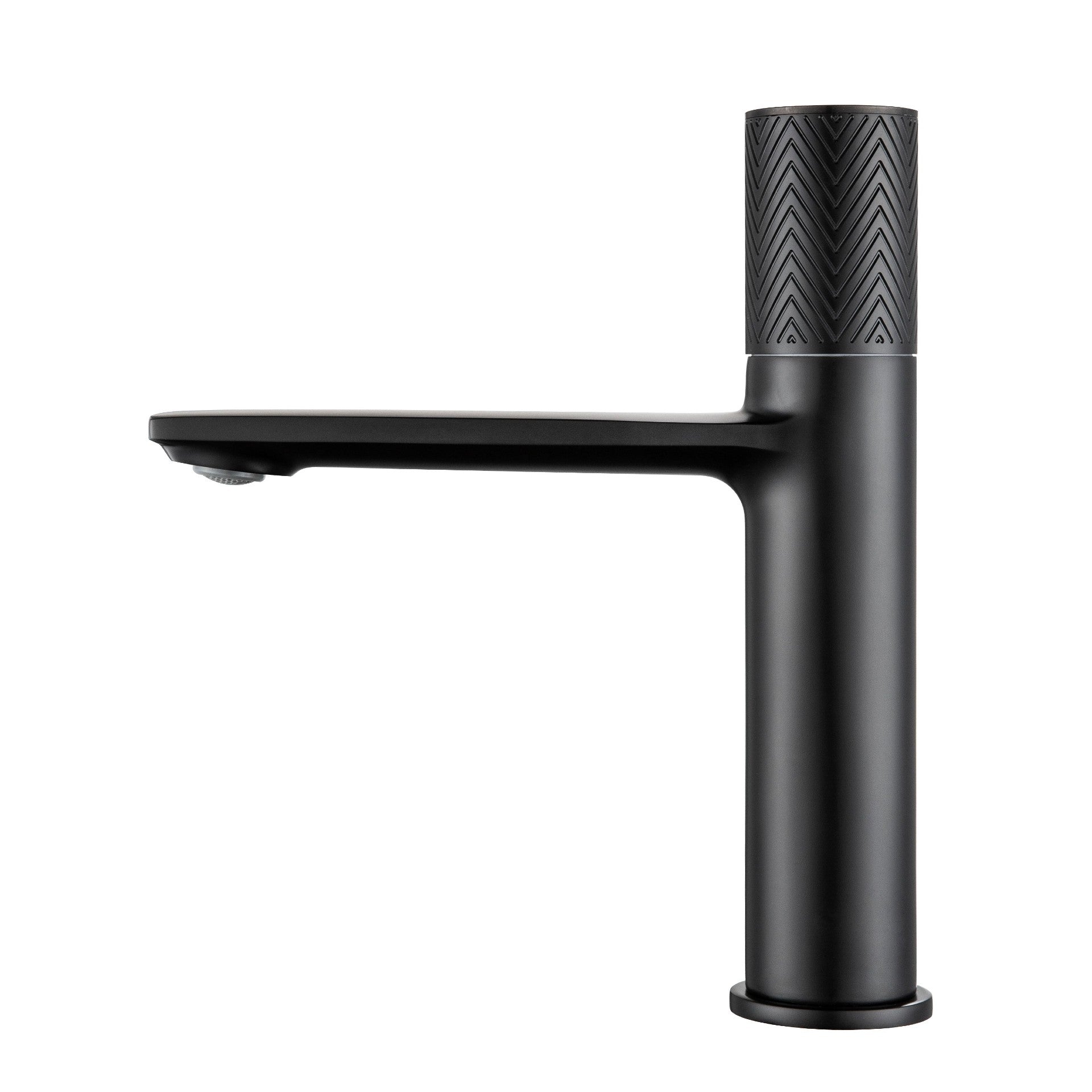 Dilluso Knurled Single Hole basin Matte Black