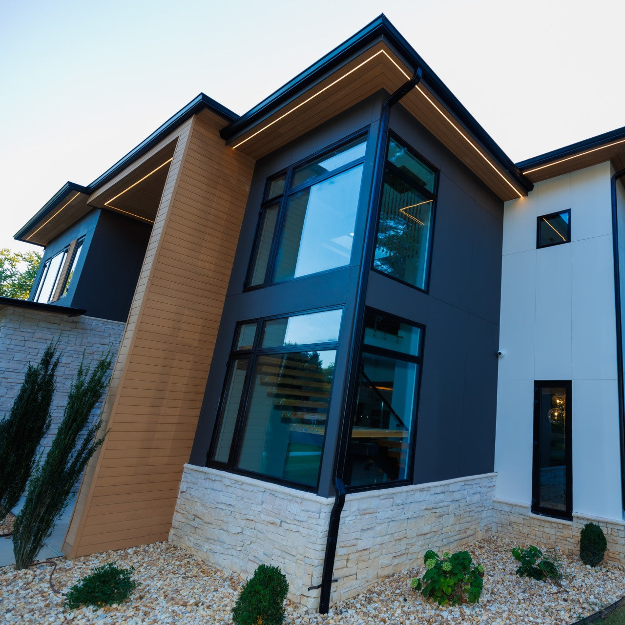 Exterior Shiplap cladding, brown teak