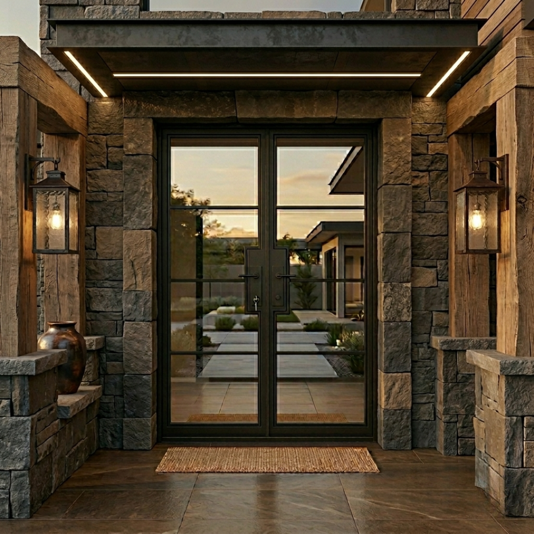 4 Lite Double Steel Door (New Design), 72x80"