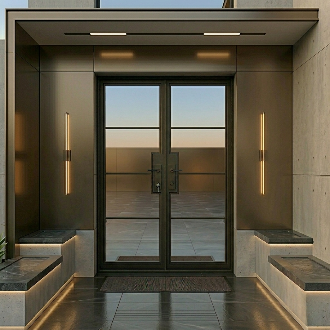 4 Lite Double Steel Door (New Design), 60x96"