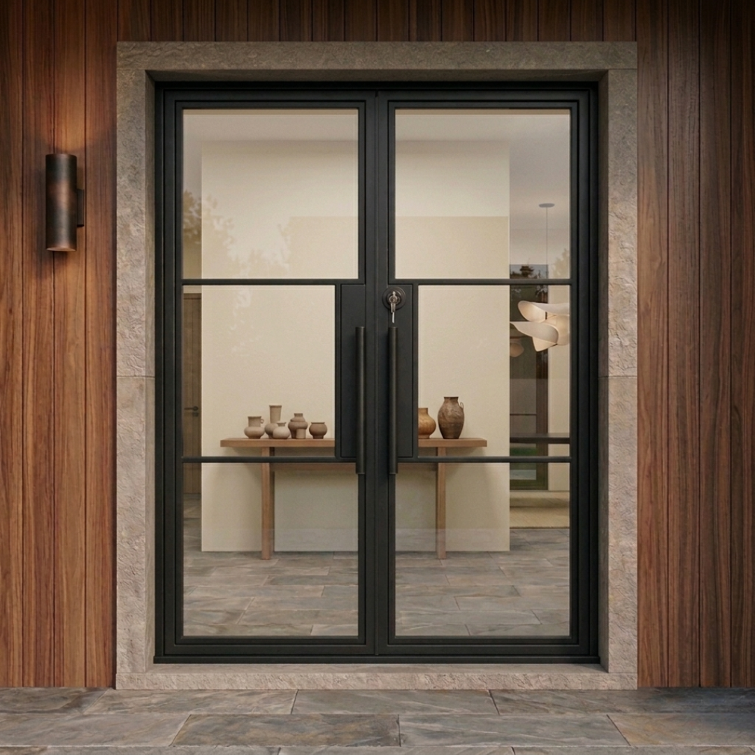 3 Lite Double Steel Door, 72x96"