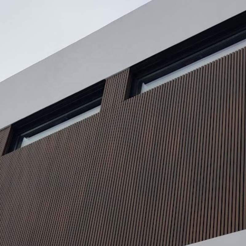 Exterior Fluted Slat Wall Panel, Brown Walnut