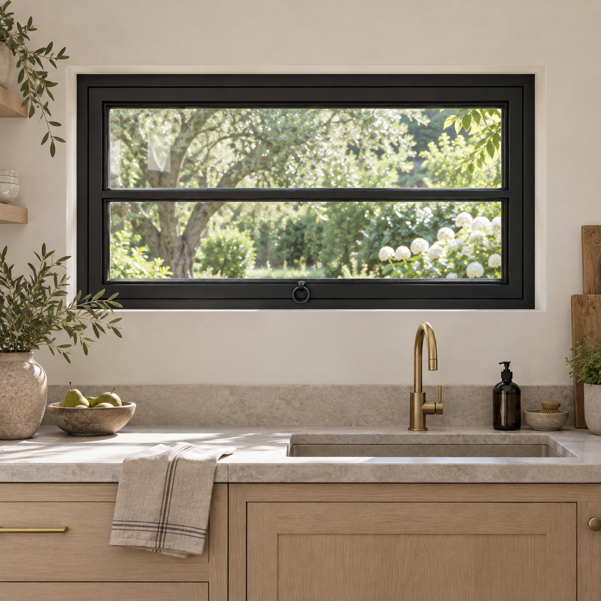 2 Lite Awning Steel Window — kitchen lifestyle visualization