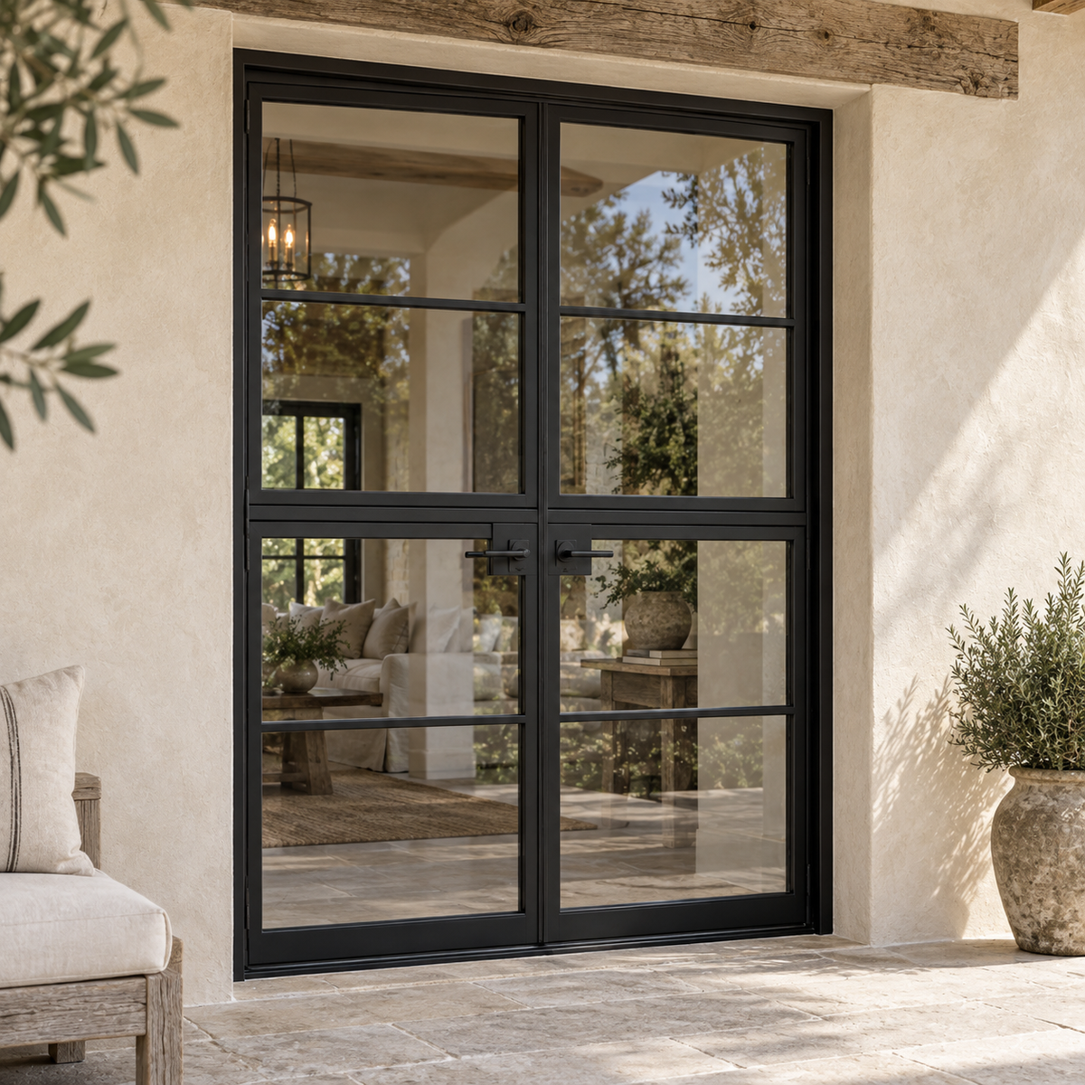 4 Lite Double Dutch Steel Door — terrace AI-generated design visualization