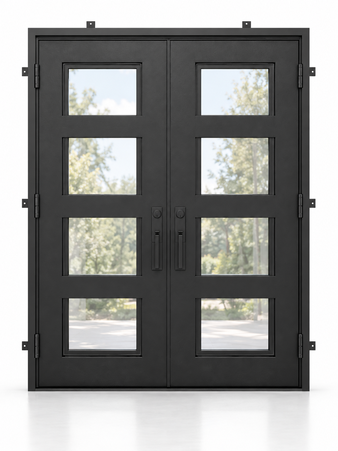 Framed 4 Lite Double Steel Door — studio design visualization