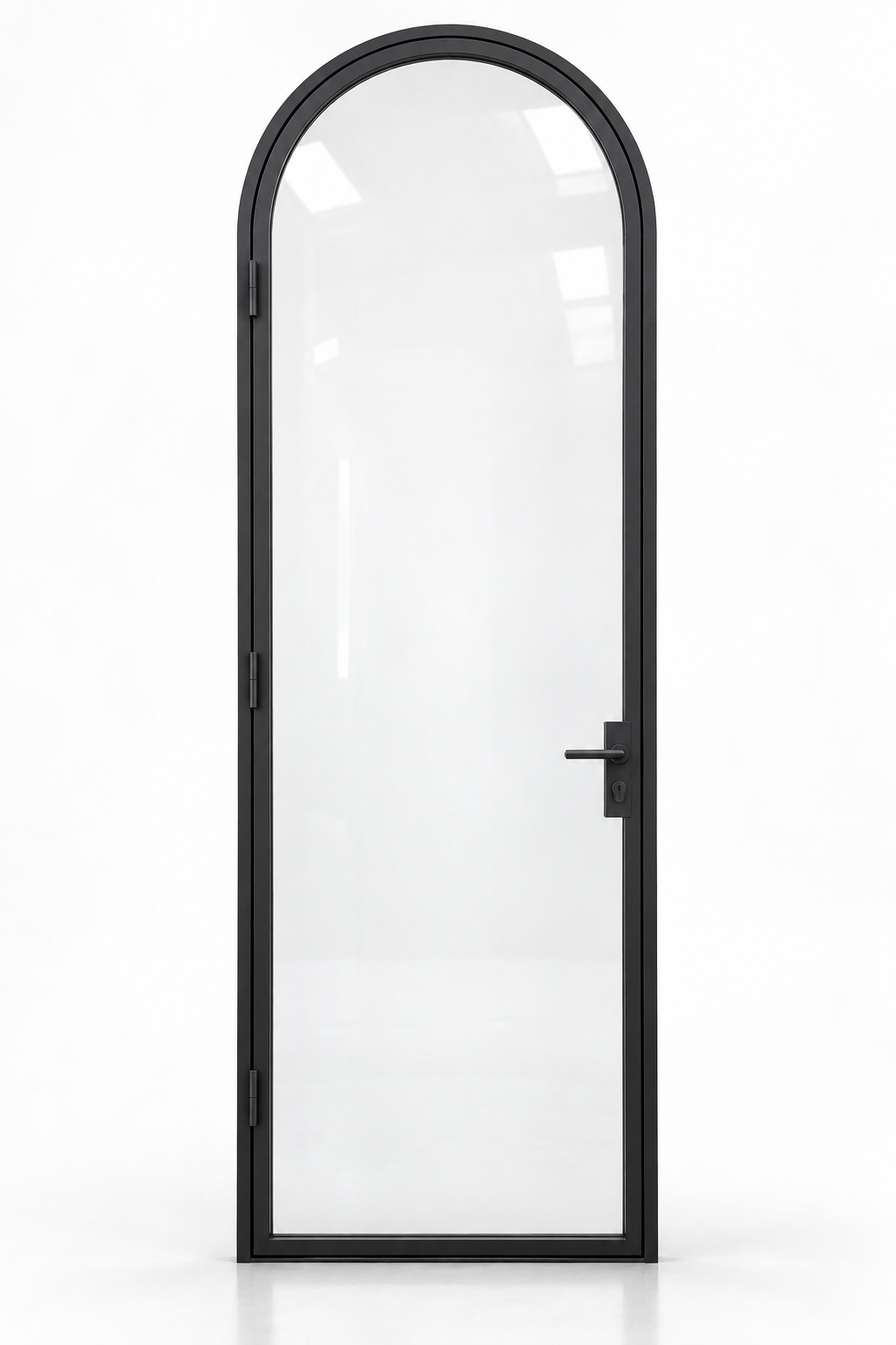 Full Lite Arched Single Hinged Steel Door — studio architectural visualization